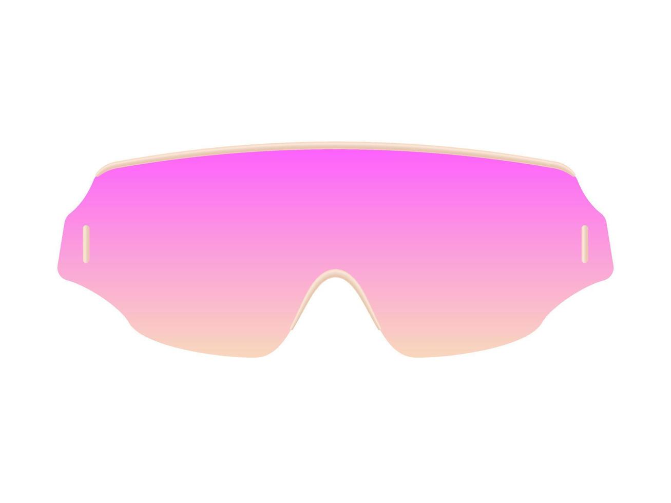 neon futuristiska glasögon mall. cyberpunk rosa gradient med trendig guldram synthwave digital stil elegant trendig vektoroptik vektor