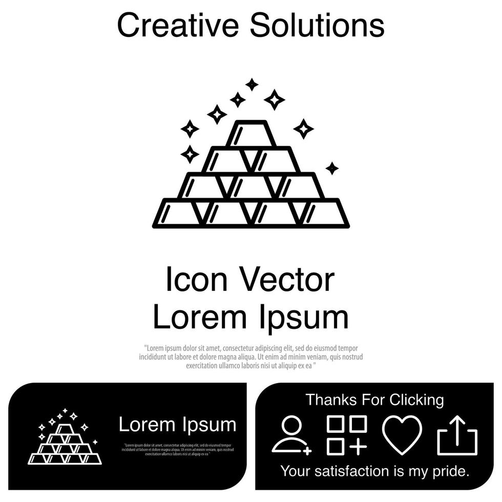 Goldbarren-Icon-Vektor eps 10 vektor