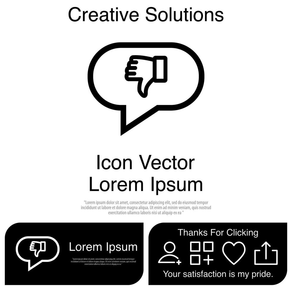 Hässlicher Kommentar, Daumen nach unten Kommentarsymbol Vektor eps 10