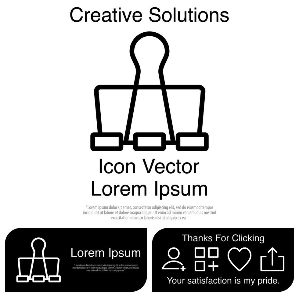 Binder-Clip-Icon-Vektor eps 10 vektor