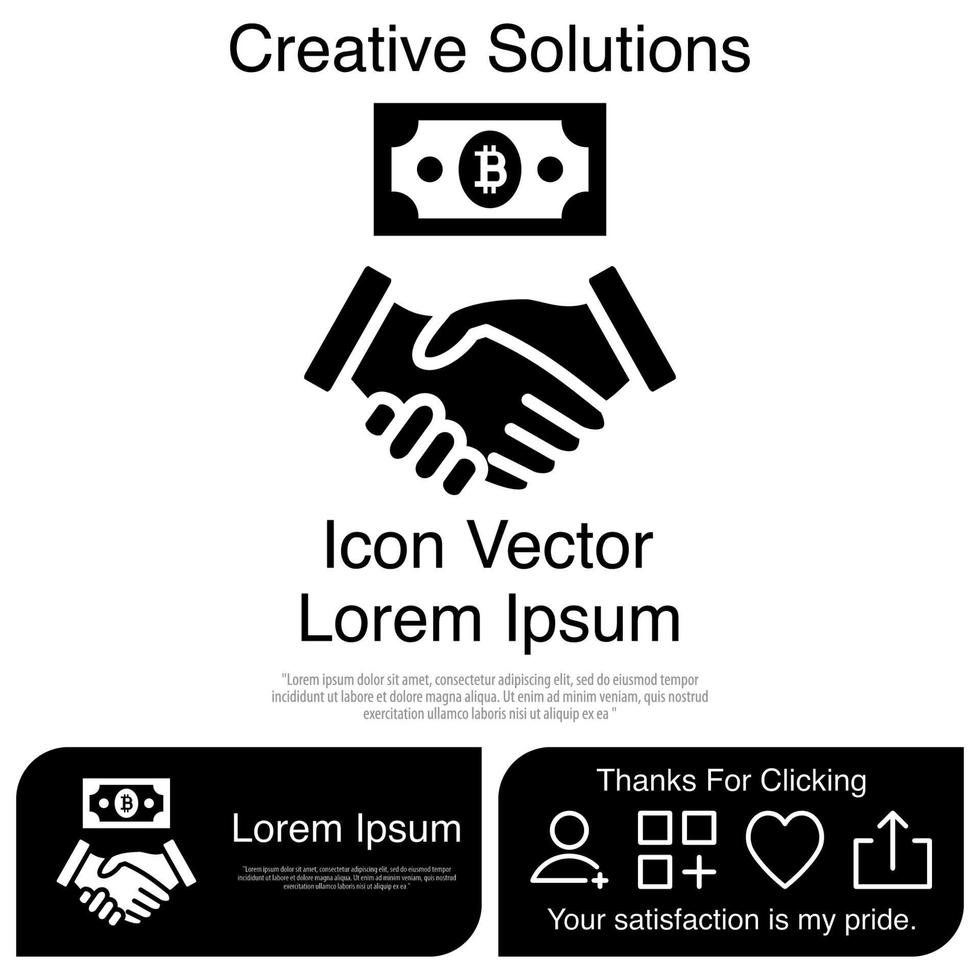 Handschlag und Geld-Icon-Vektor eps 10 vektor
