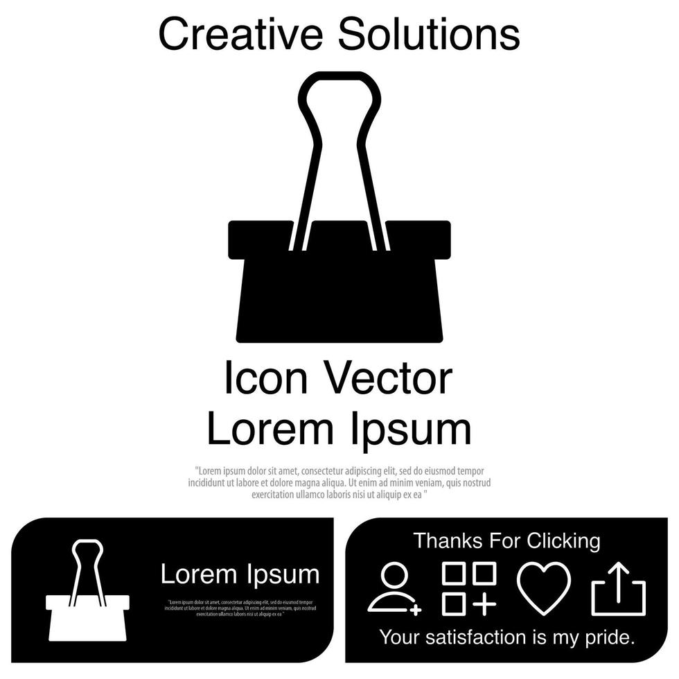 Binder-Clip-Icon-Vektor eps 10 vektor