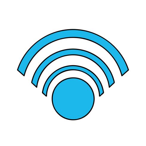 färg wifi-symbol till anslutning på den digitala webben vektor