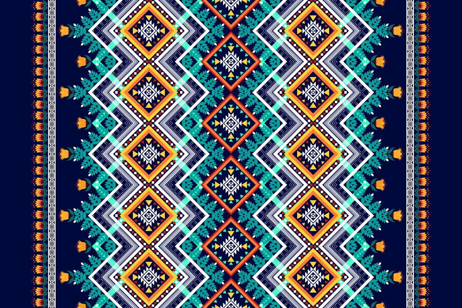 geometrisches ethnisches nahtloses Musterdesign. aztekischer Stoff Teppich Mandala Ornament Chevron Textildekoration Tapete. Tribal Truthahn afrikanische indische traditionelle Stickerei Vektor Illustration Hintergrund