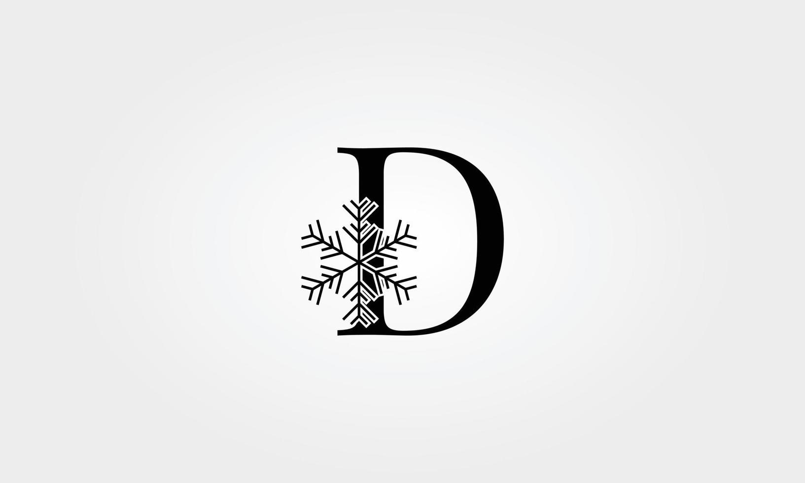 alfabetet snöflinga bokstaven d vektor