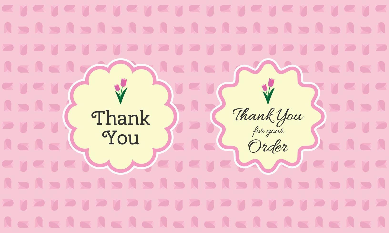 söt rosa pastellfärg tack för din beställning klistermärke etikettdesign för förpackning produkt av din online eller offline butik vektor