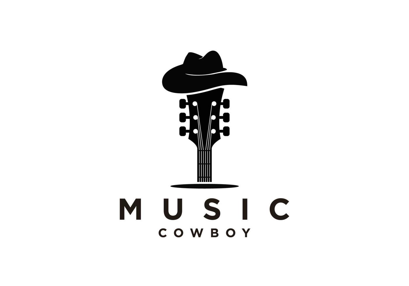 gitarr och hatt cowboy logotyp symbol inspiration vektor