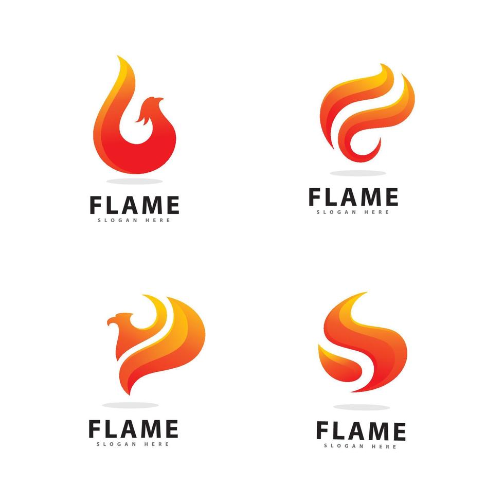 abstrakt brand låga logotyp symbol med gradient färg vektor
