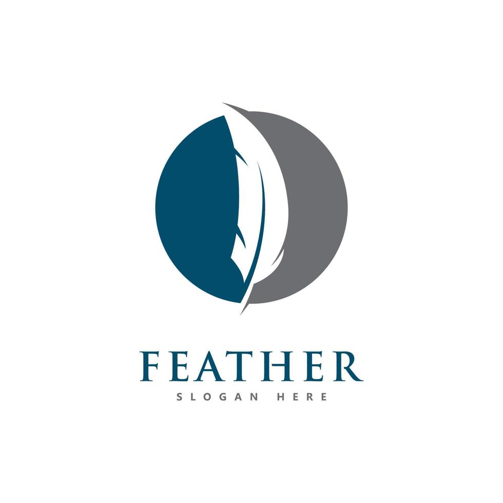 Feder-Logo-Symbol-Design-Vektor-Symbol vektor