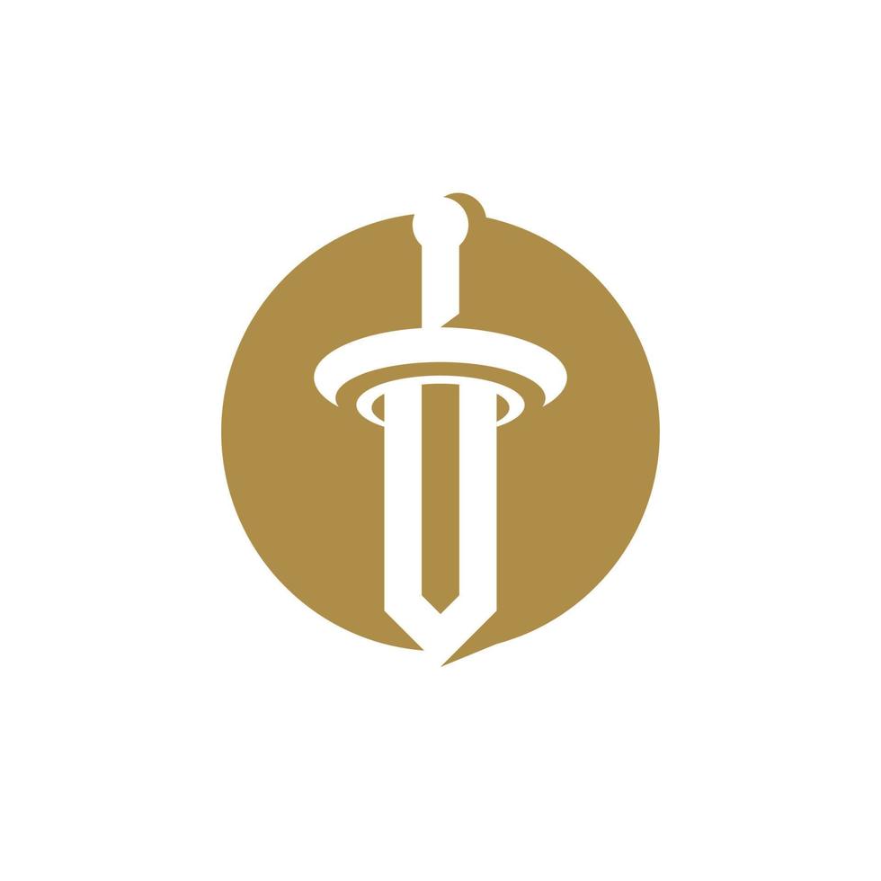 svärd logotyp ikon med t bokstaven initial logotyp vektor