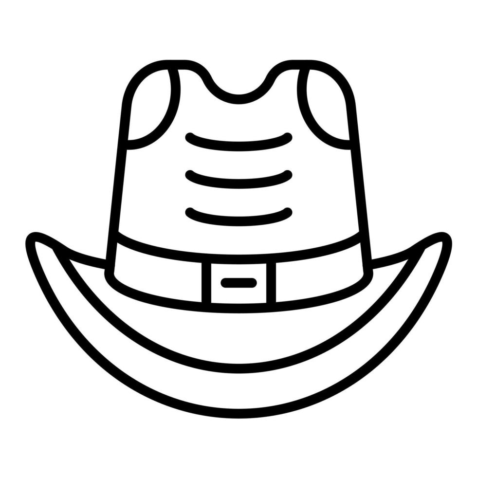 cowboyhatt linje ikon vektor