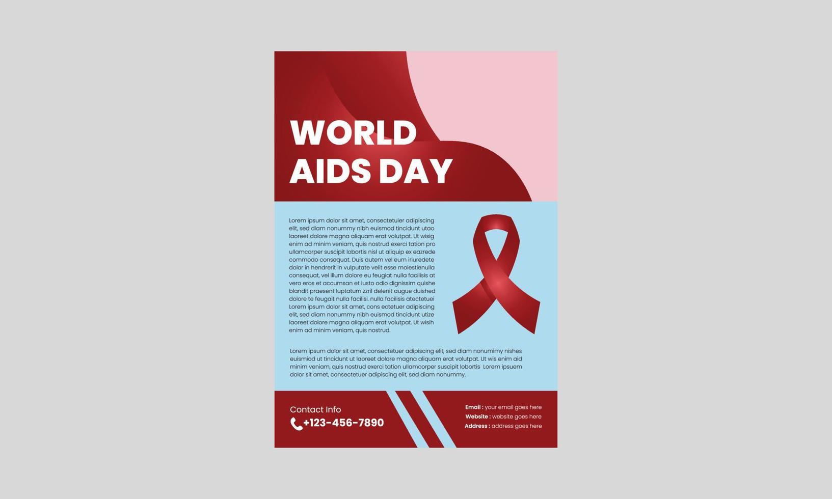 World Aids Day eller hiv-virus affisch eller flyer designmall. broschyrdesign för hiv- eller aidsprevention. omslag, affisch, a4-storlek, flygbladsdesign vektor