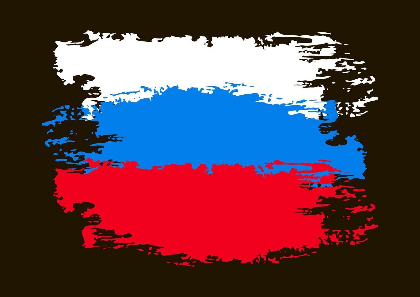 die flagge russlands ist mit farbe bemalt. malen, beflecken, tupfen vektor