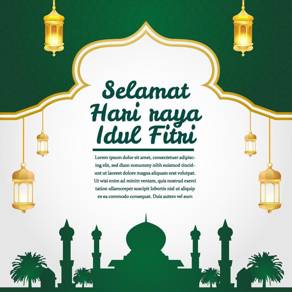 vektorbanner für die grüße von social media für eid al fitr hari raya idul fitri muslimische feiertage vektor