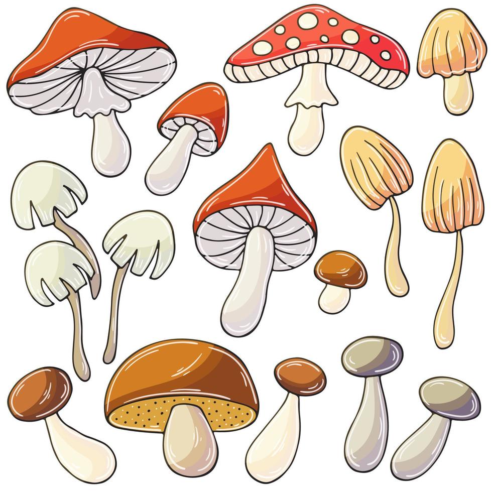 herbstillustration im handgezeichneten stil. Kinderzeichnung vektor