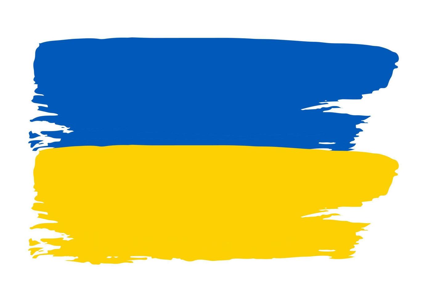 die flagge der ukraine ist mit farbe bemalt. malen, beflecken, tupfen vektor