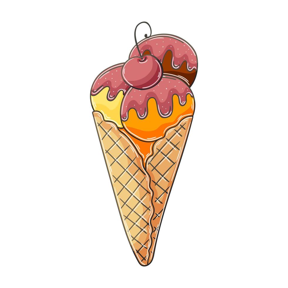 illustration im handzeichnungsstil. süßes dessert, grafisches element für design vektor