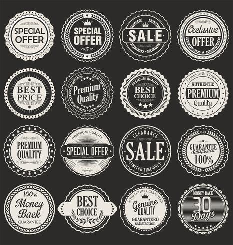 Retro vintage märken och etiketter samling vektor
