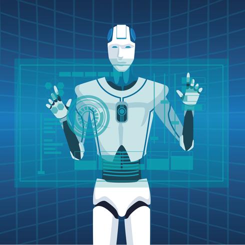 humanoid robot avatar vektor
