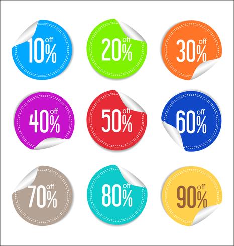 Samling av färgglada försäljning klistermärken och taggar vektor