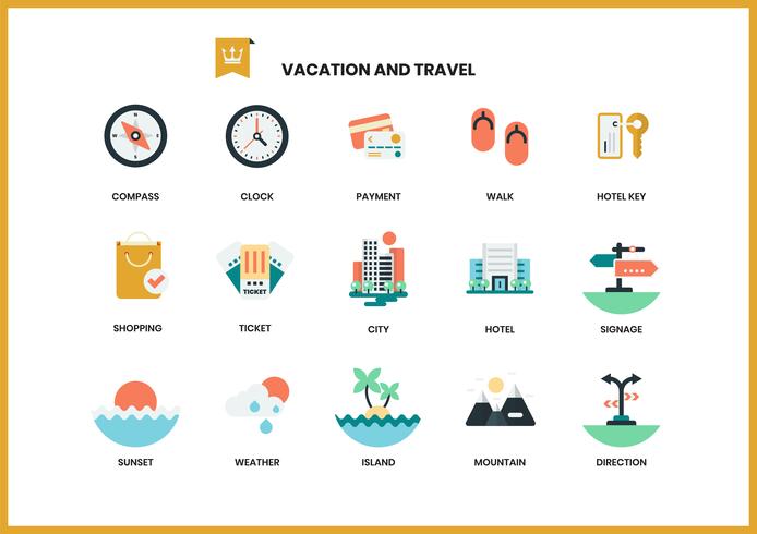 Ferienikonen eingestellt für Geschäft vektor