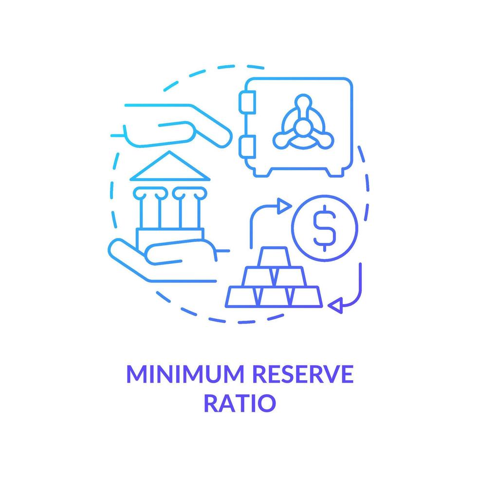 minimering av reservkvot koncept ikon. krav på bankregleringssystem. penningpolitiska instrument abstrakt idé tunn linje illustration. vektor isolerade kontur färgritning