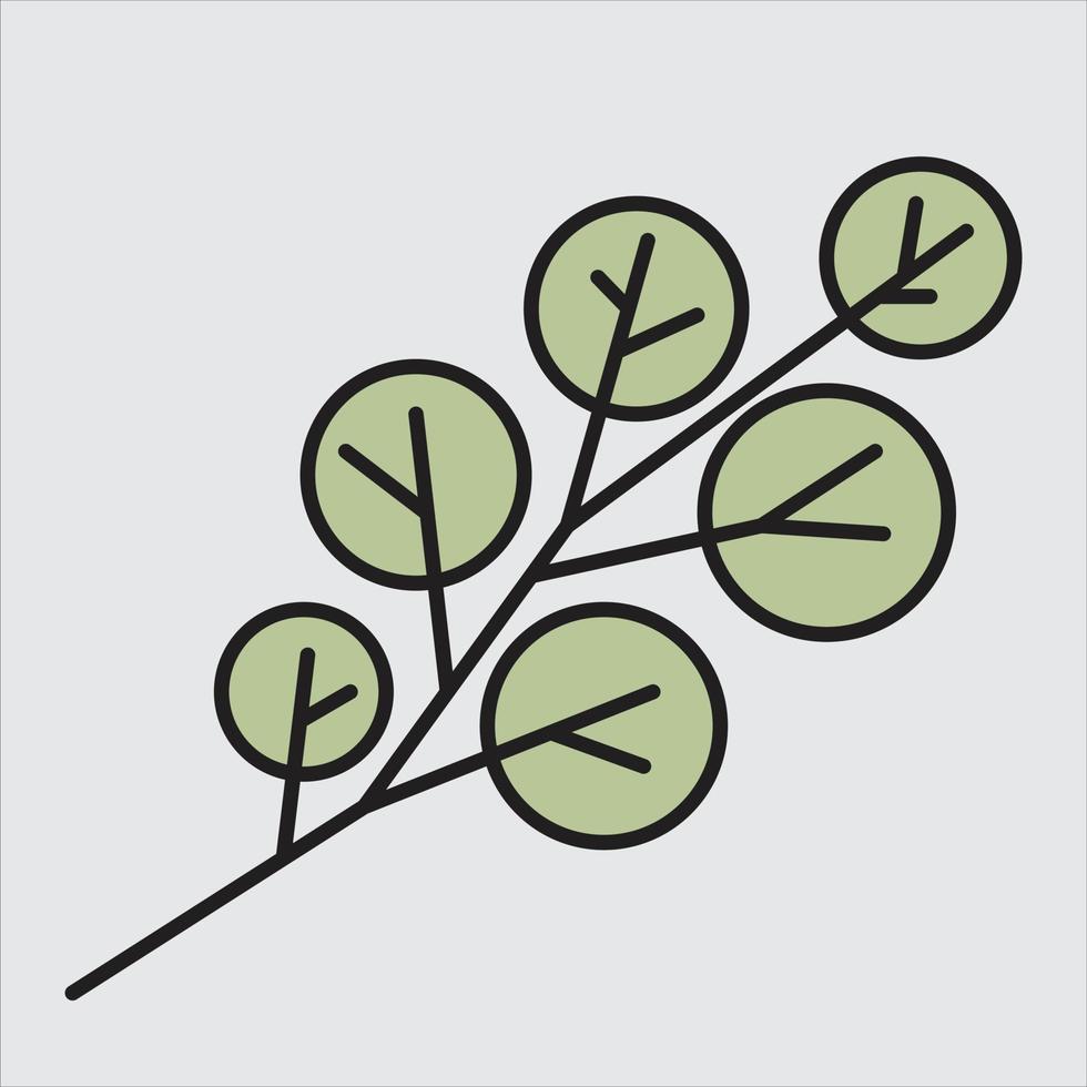 Einfachheit Blumenblatt Zeichnung flaches Design. vektor