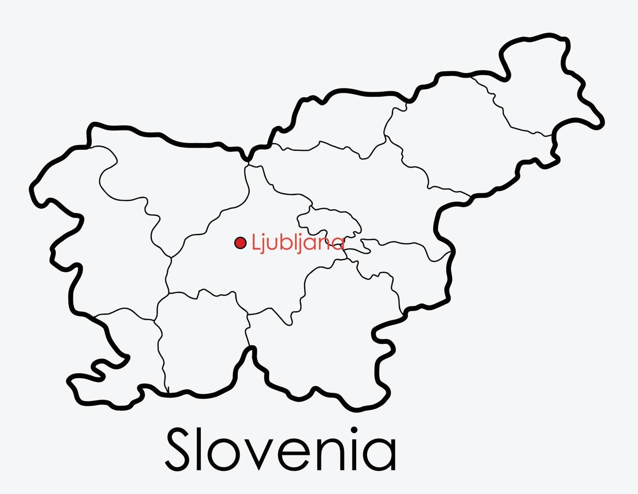 slovenien karta frihandsteckning på vit bakgrund. vektor
