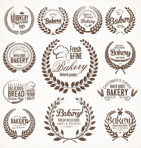 Bäckerei Retro-Etiketten vektor
