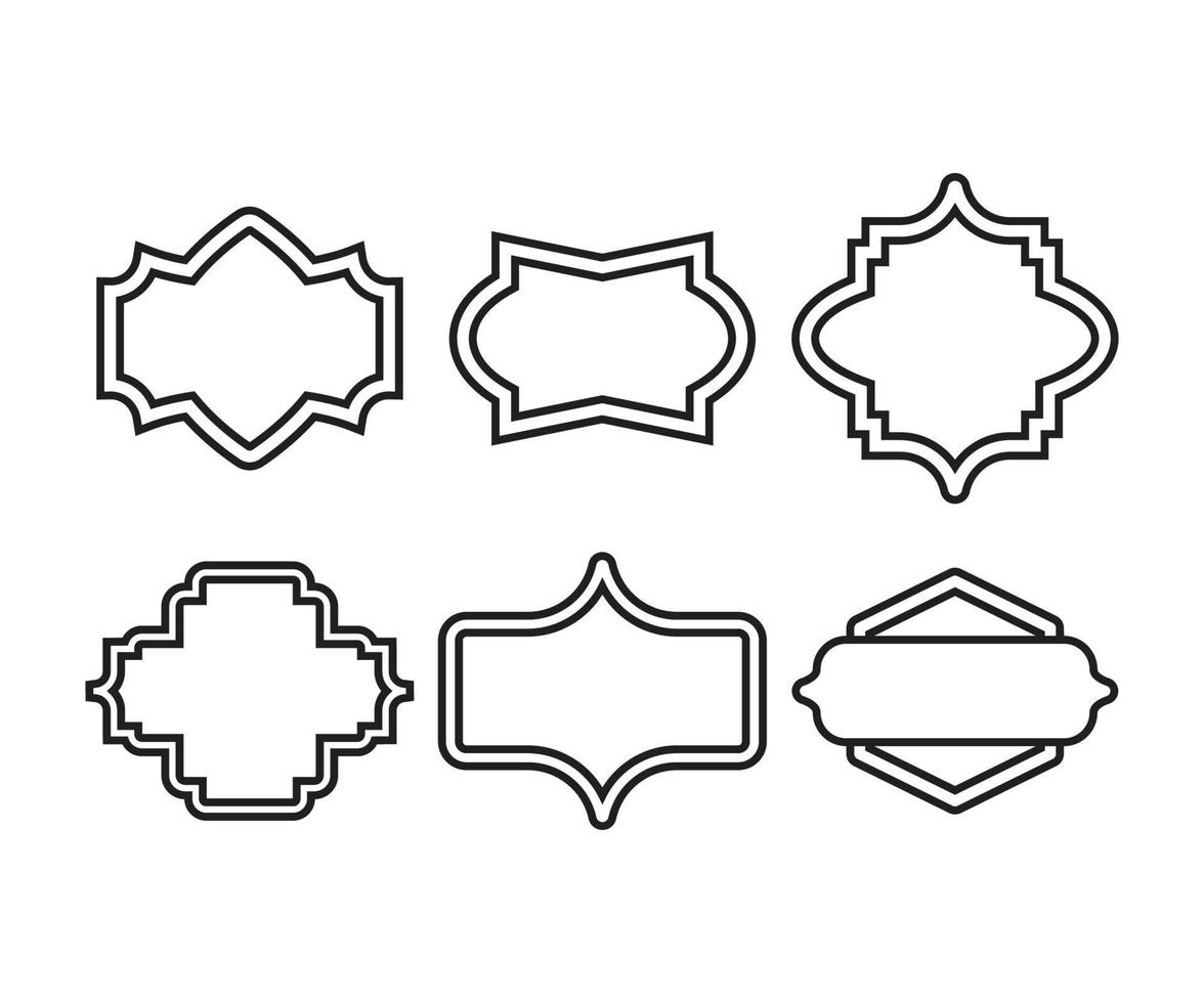 Rahmenset für Etikettenabzeichen vektor
