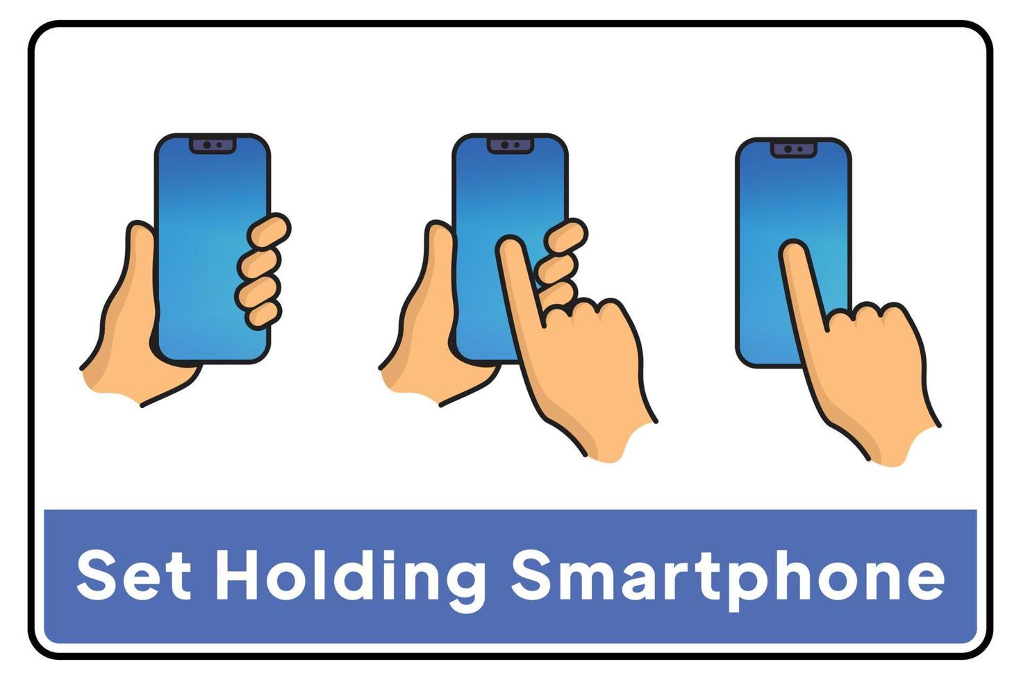 Handy-Flachsymbol. Händchen halten. Smartphone mit Vektor