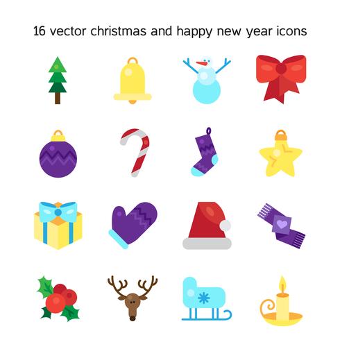 Frohe Weihnachten-Symbole vektor