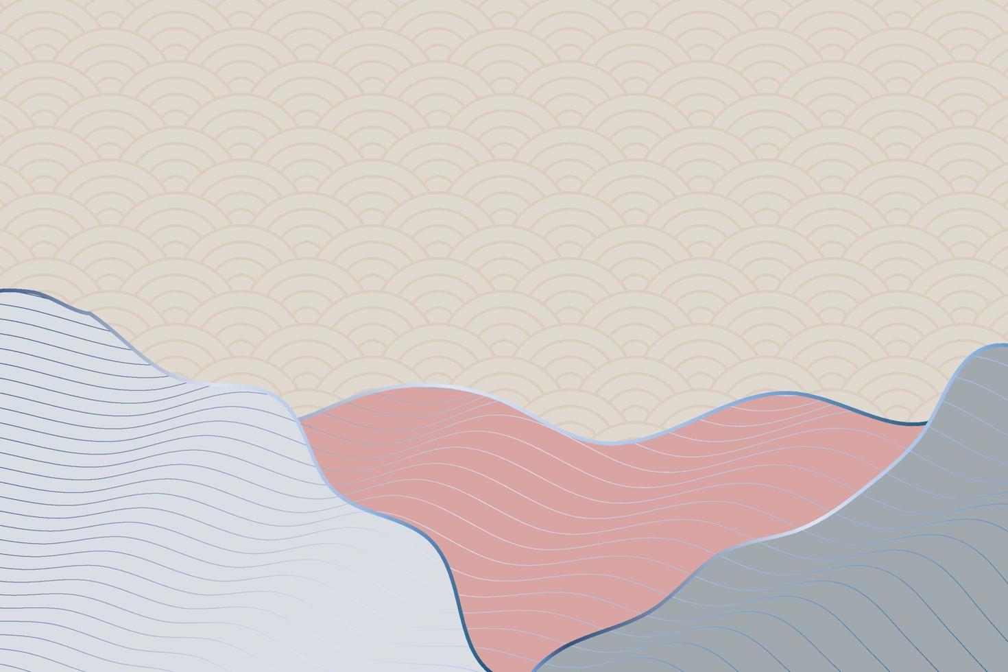 abstrakt våg stil bakgrund med geometriska japanska mönster och vågiga randiga linjer vektor