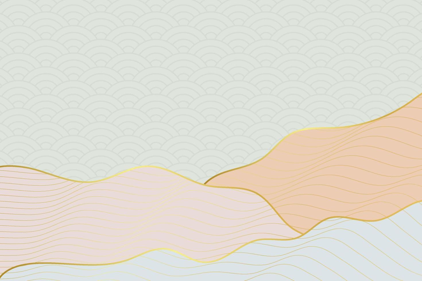 abstrakter wellenarthintergrund mit geometrischem japanischem muster und wellenförmigen gestreiften linien vektor