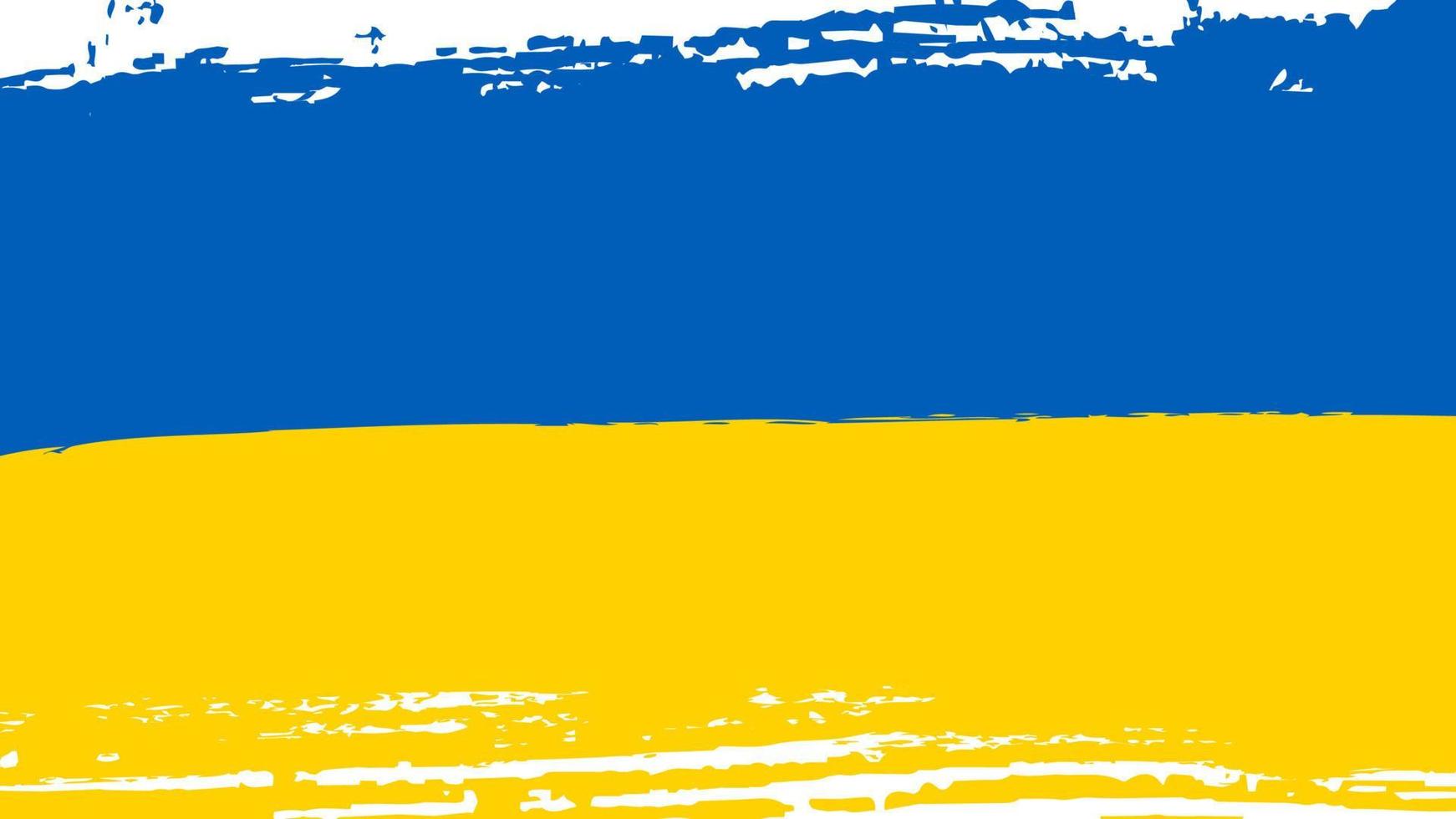 grunge penseldrag med Ukrainas nationella flagga. symbol, affisch, banner av den nationella flaggan. vektor illustration