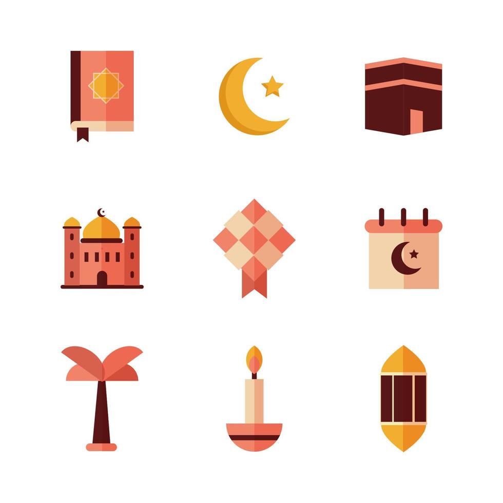 Ramadan Mubarak-Ikonensammlungen vektor