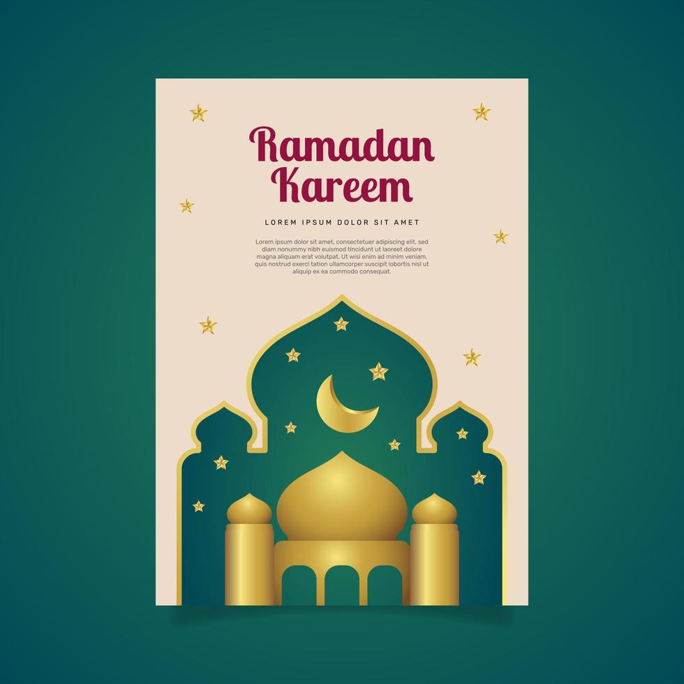 ramadan-einladungsvorlage mit verlauf. - Vektor. vektor