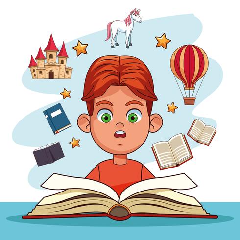 Kinder, die Märchen lesen vektor