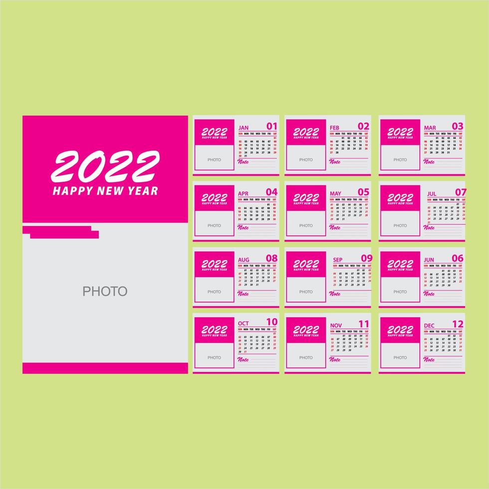 2022 kalender gratis vektor