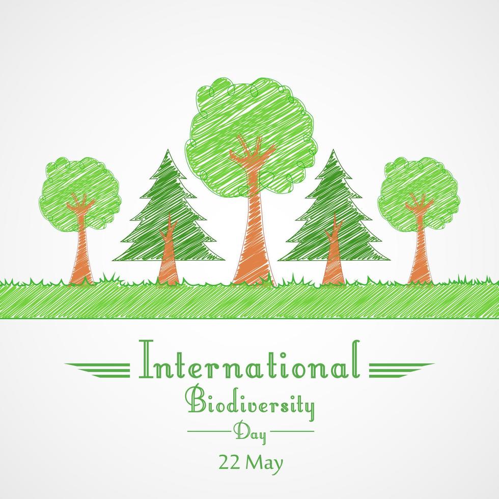 internationell biologisk mångfald dag bakgrund koncept träd design.vector vektor