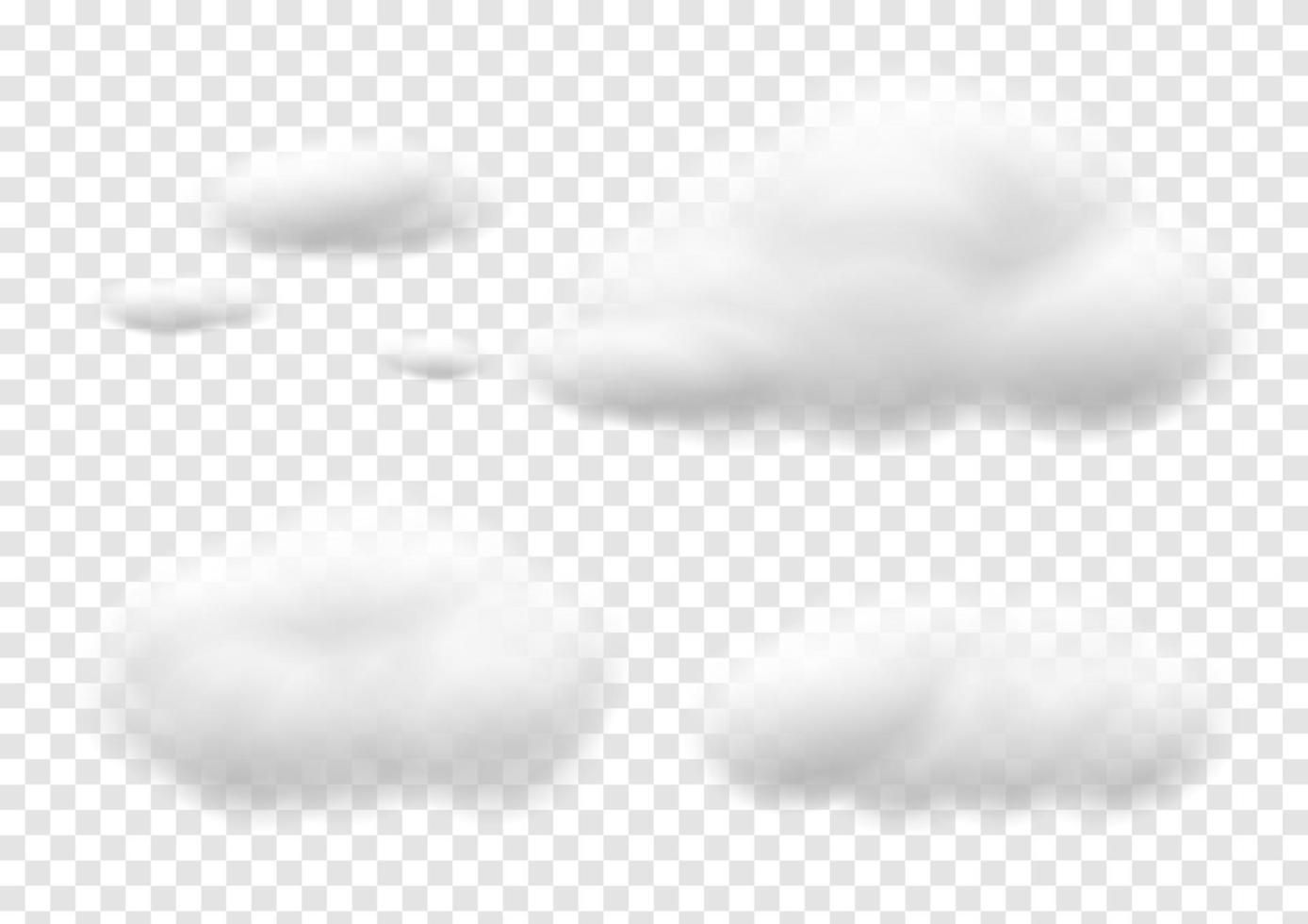 realistische weiße wolkenvektoren lokalisiert auf weißem