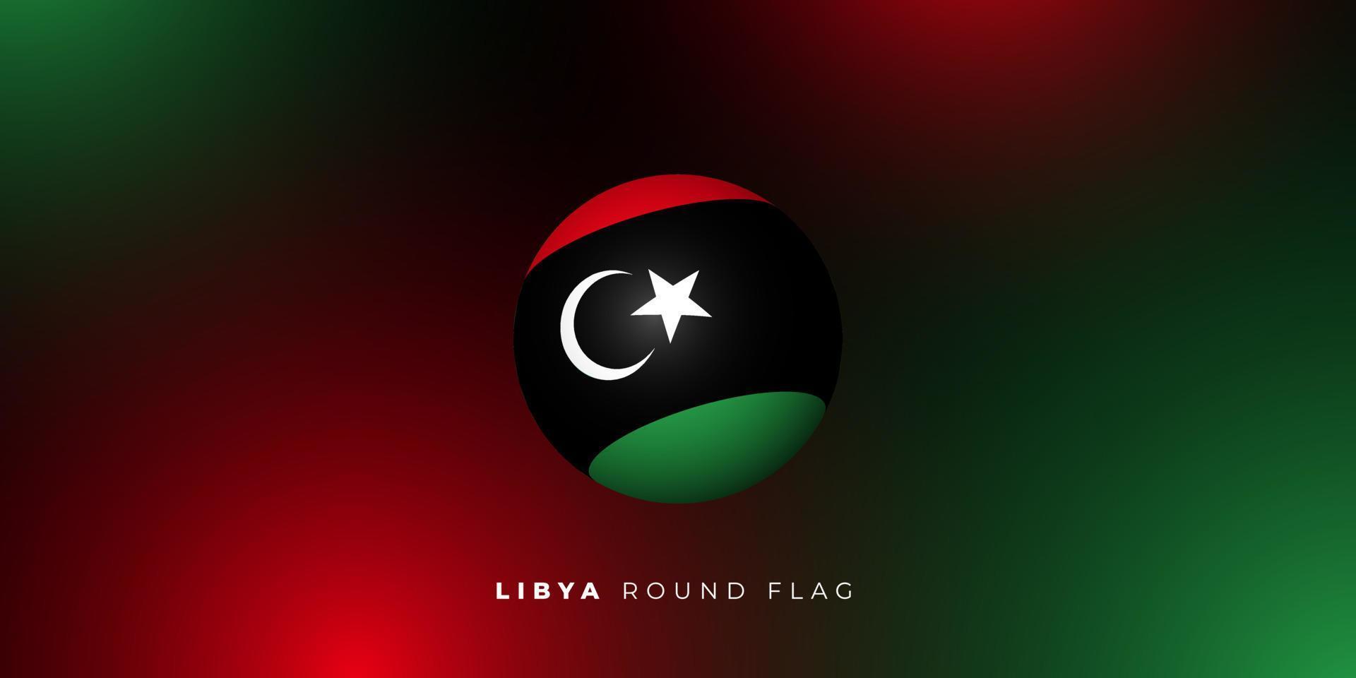 libyen runde flaggenvektorillustration. libyen unabhängigkeitstag vorlagendesign. vektor