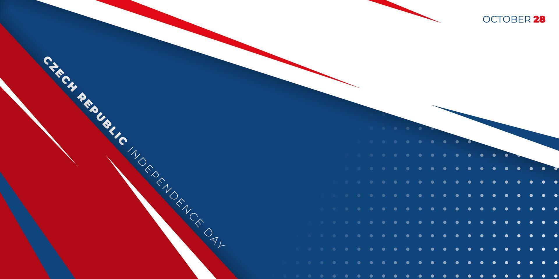 geometrischer roter, weißer und blauer Hintergrund. hintergrundvorlage zum unabhängigkeitstag der tschechischen republik. vektor