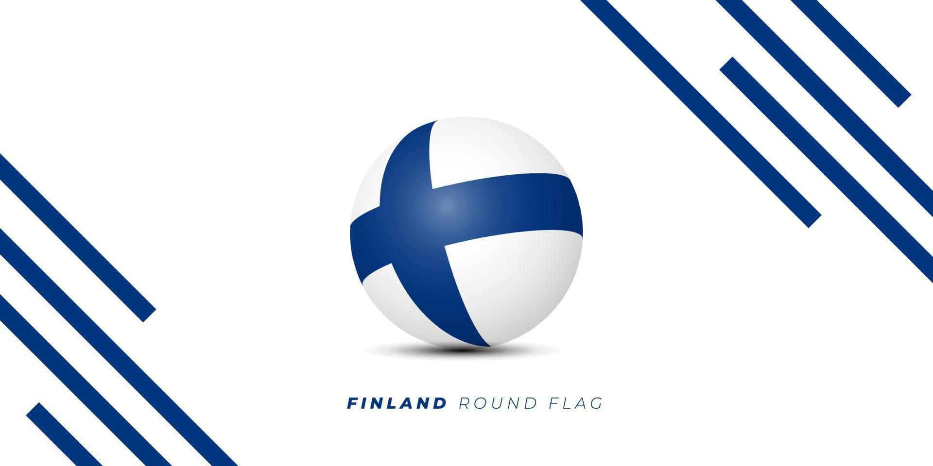 finland rund flagga vektorillustration. finland självständighetsdagen malldesign. vektor