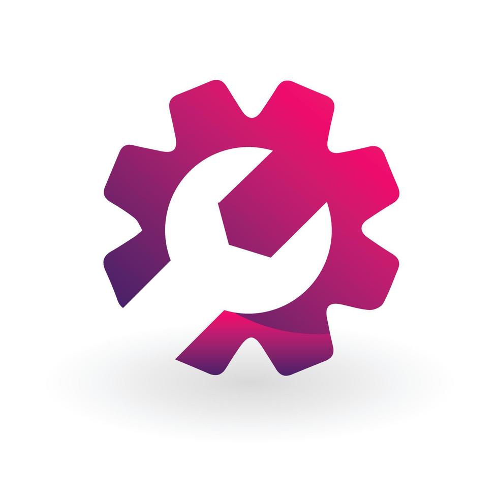 Lila Logo der Werkzeugwerkstatt vektor