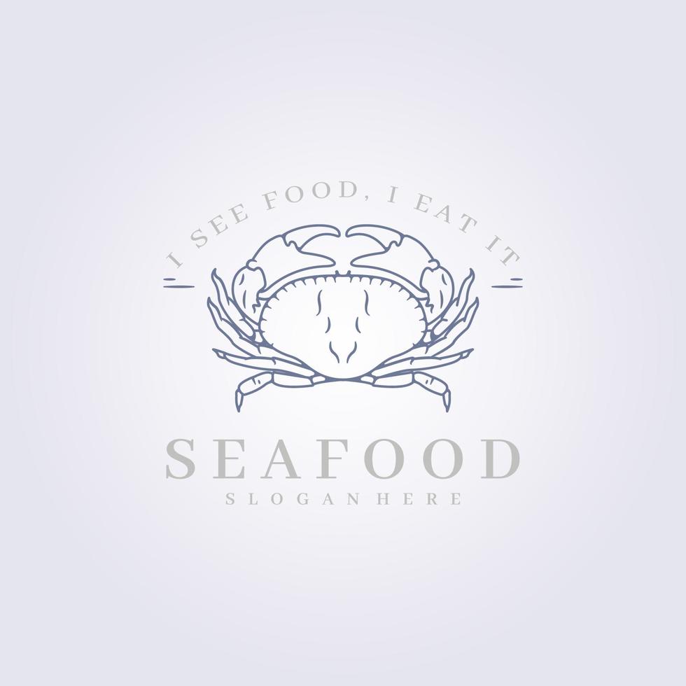 modern minimal krabba ocean logotyp vektor, krabba sötvatten ikon tecken symbol för restaurang business vektor illustration design