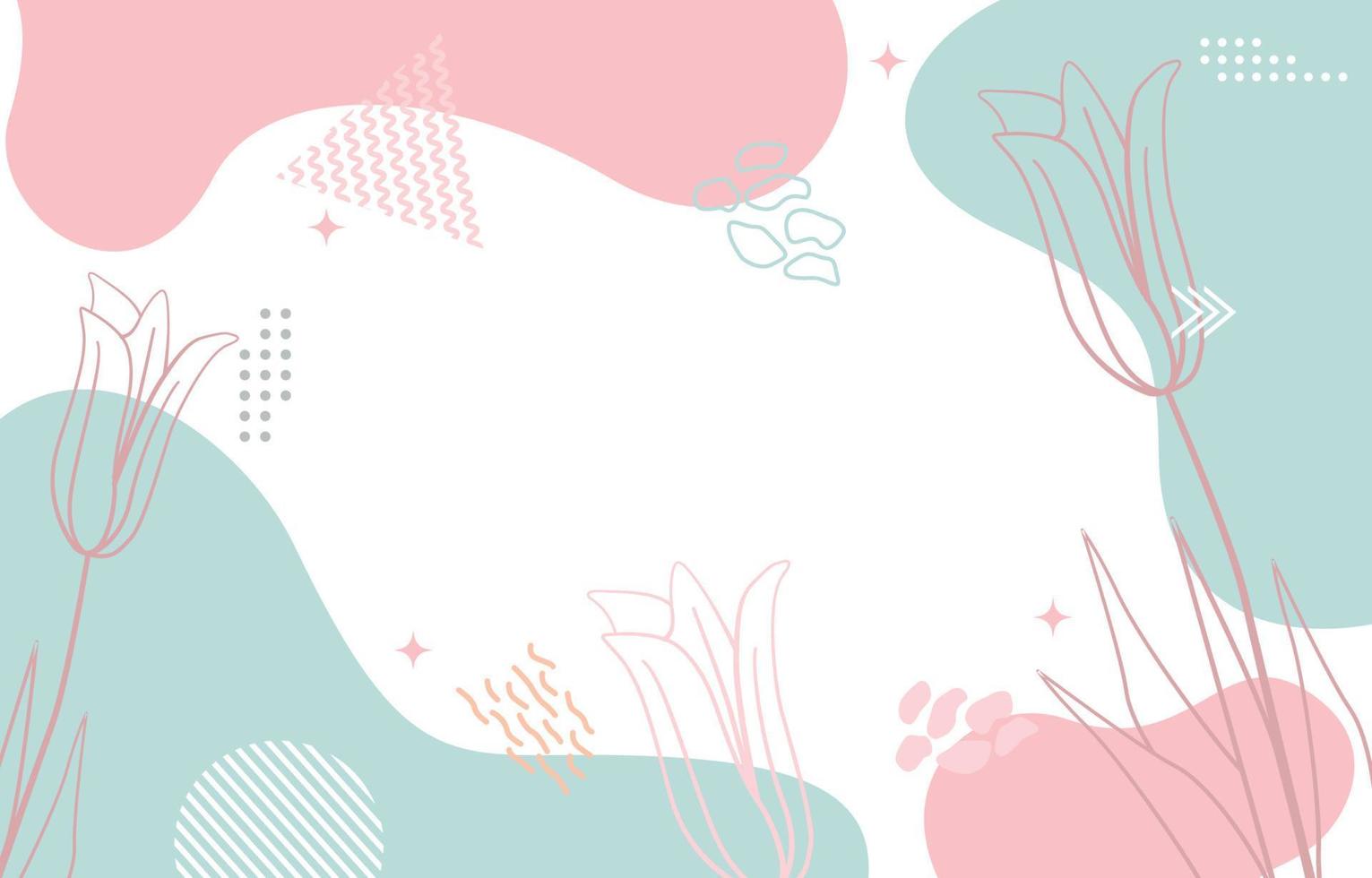 niedliche naturblumenblume minimalistische girly abstrakte hintergrundtapete vektor