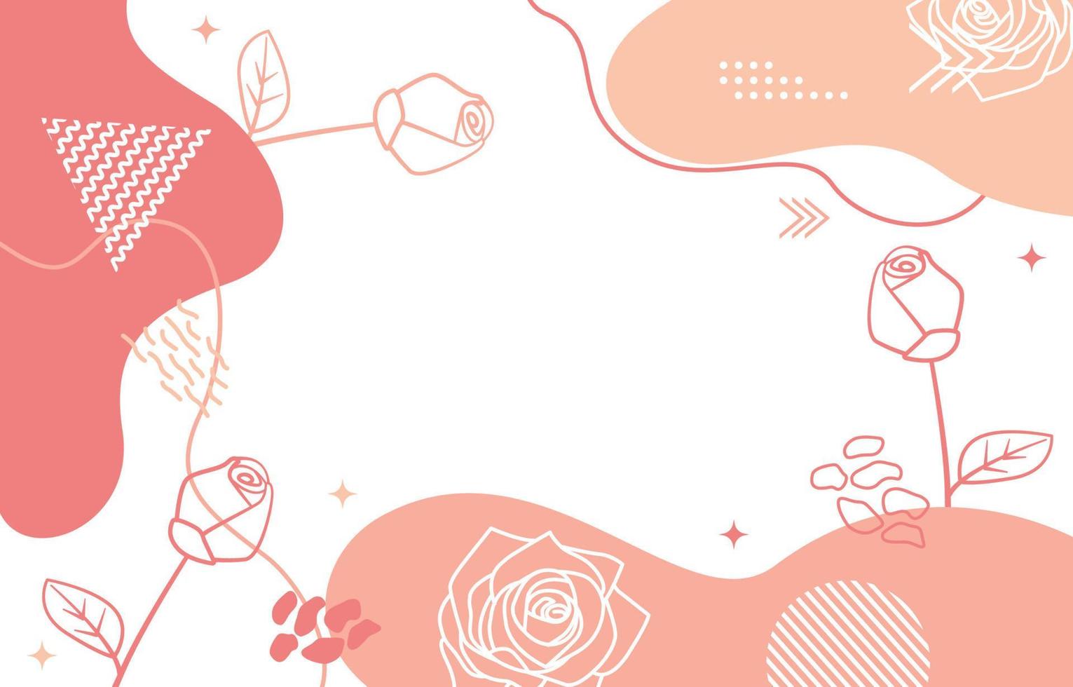 rosa niedliche naturblumenblume minimalistische girly hintergrundtapete vektor