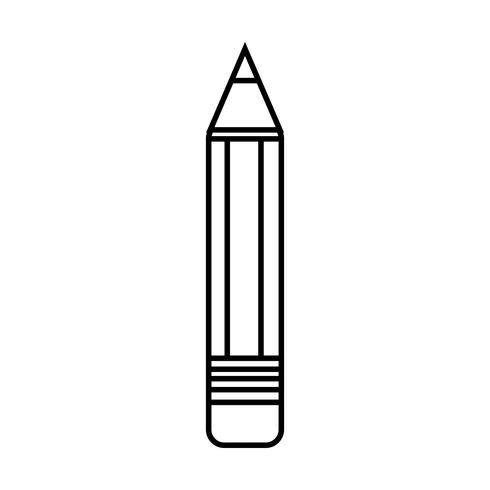 Linie Bleistift Schulwerkzeug Objektdesign vektor