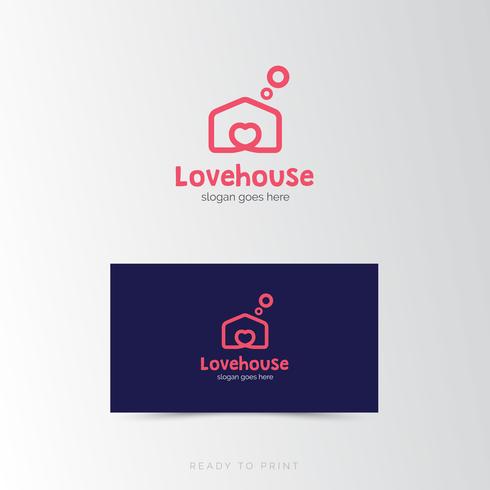 Logo Corporate Love House enkel design vektor